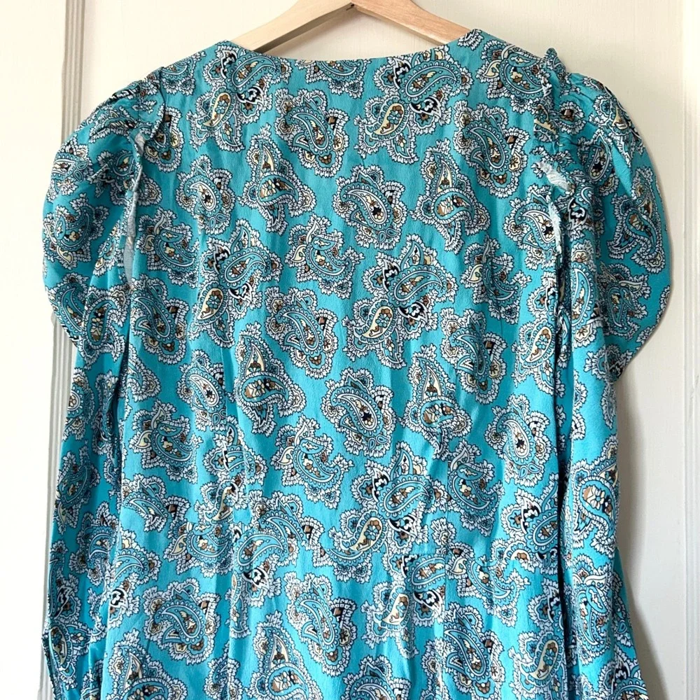 NWT J. Crew Drapey Puff Sleeve Dress Paisley‎ Bunch Romantic Spring Cottagecore